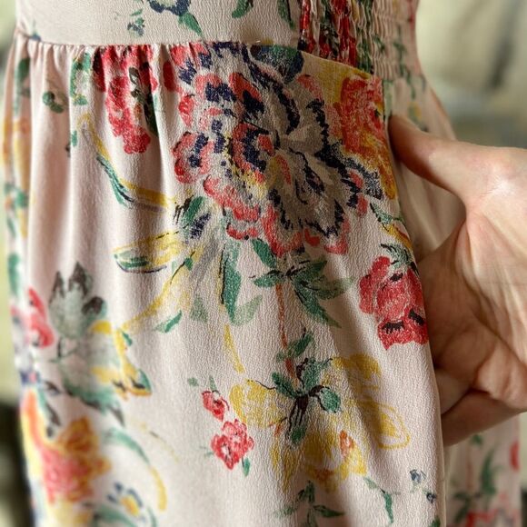 Rebecca Taylor Silk Midi-Length Dress with Pockets Tea Rose Pink | 6 - Picture 6 of 8